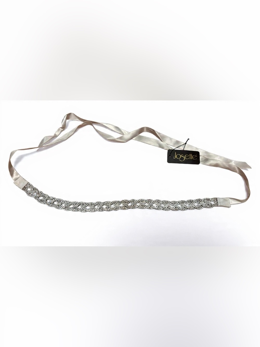 2 for $25- Josette Silver Braided Crystal Ribbon Headband